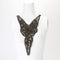 Black and Gold Applique  with Sequins V Shape